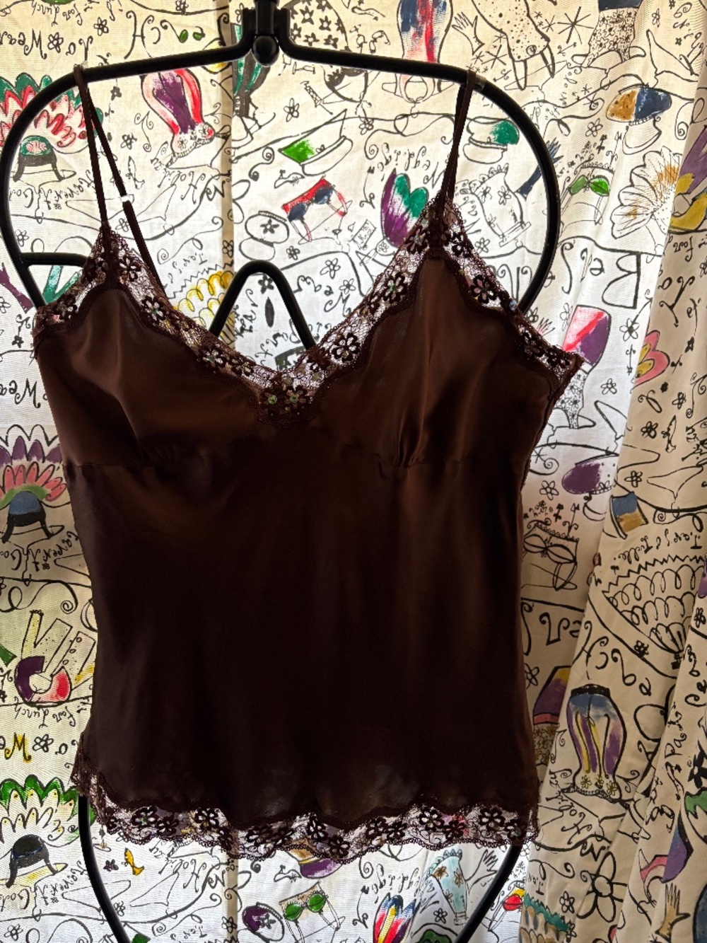 Ninety 100% silk beaded cami